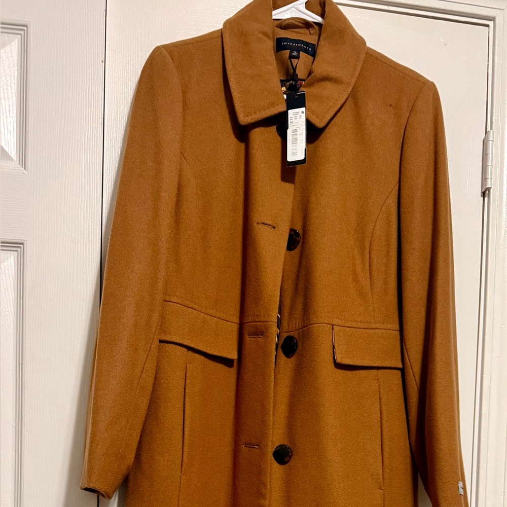 Investments Tan Trench Coat BRAND NEW W/tag